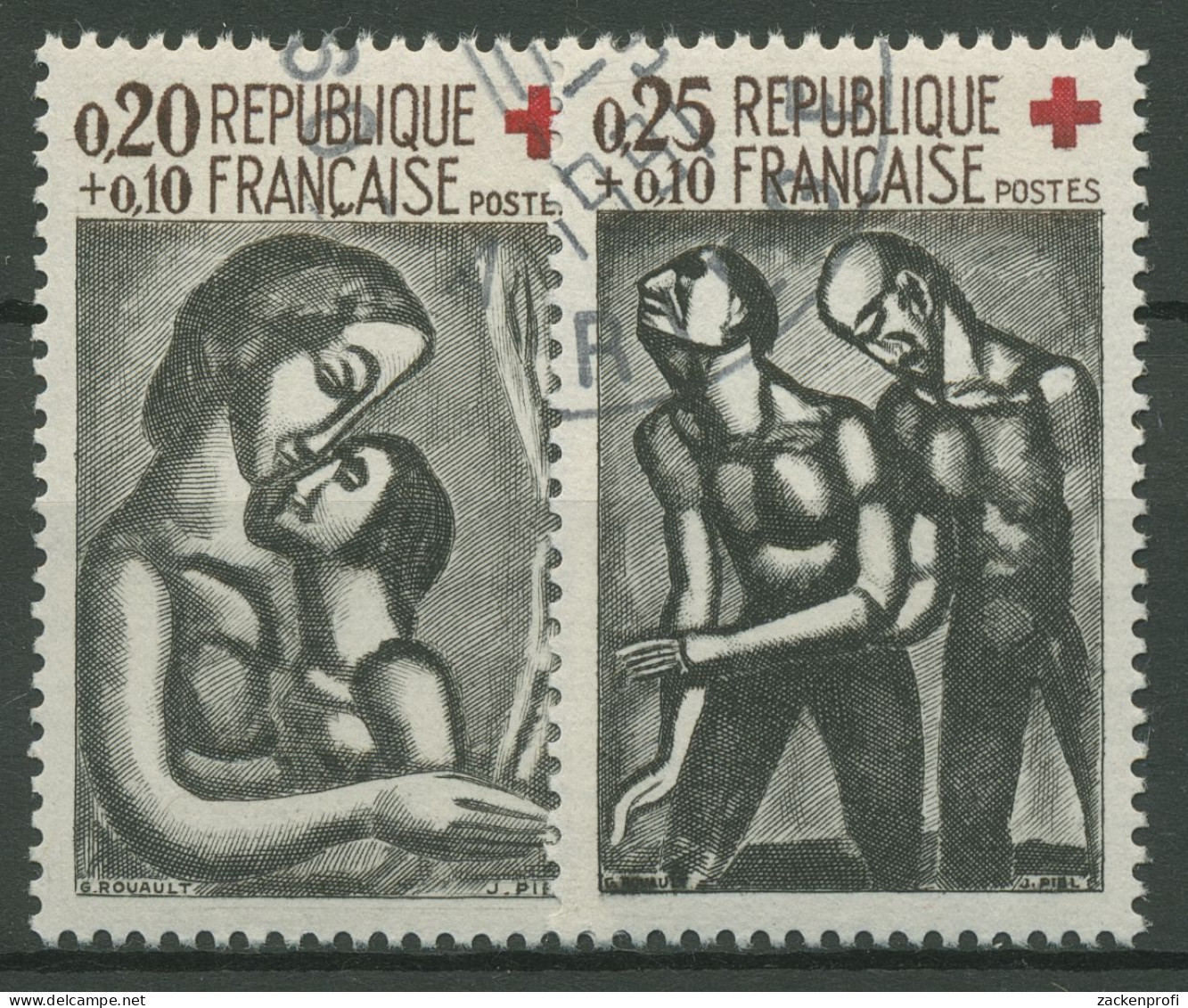 Frankreich 1961 Rotes Kreuz Gemälde 1376/77 Gestempelt - Oblitérés