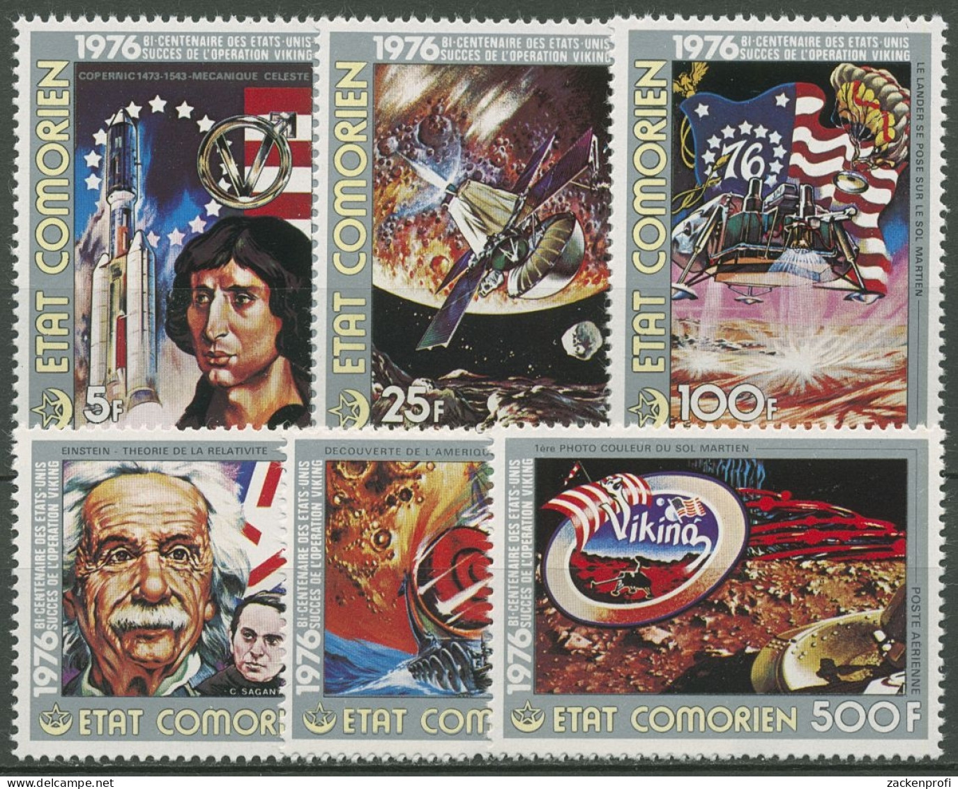 Komoren 1976 200 Jahre Unabhängigkeit Der USA Raumfahrt 305/10 A Postfrisch - Komoren (1975-...)