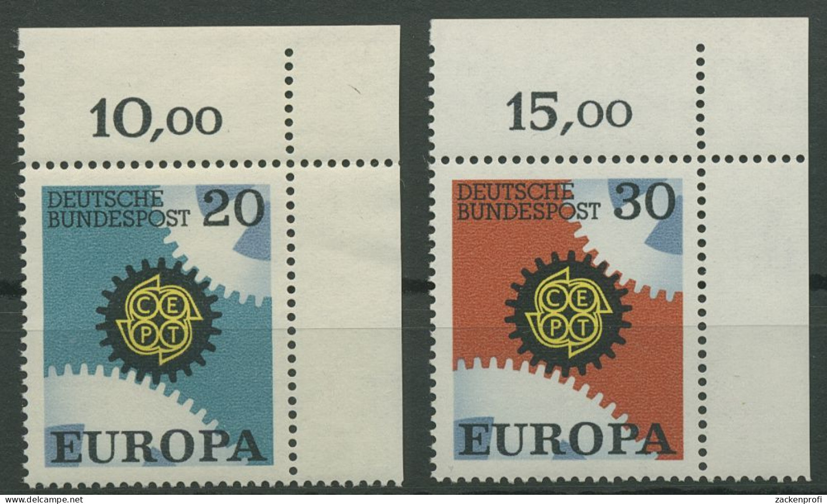 Bund 1967 Europa CEPT 533/34 Ecke 2 Oben Rechts Postfrisch (E868) - Ongebruikt