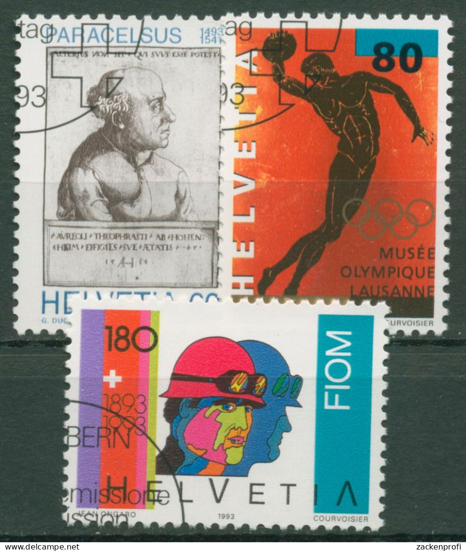 Schweiz 1993 Ereignisse Paracelsus Olympisches Museum 1493/95 Gestempelt - Used Stamps