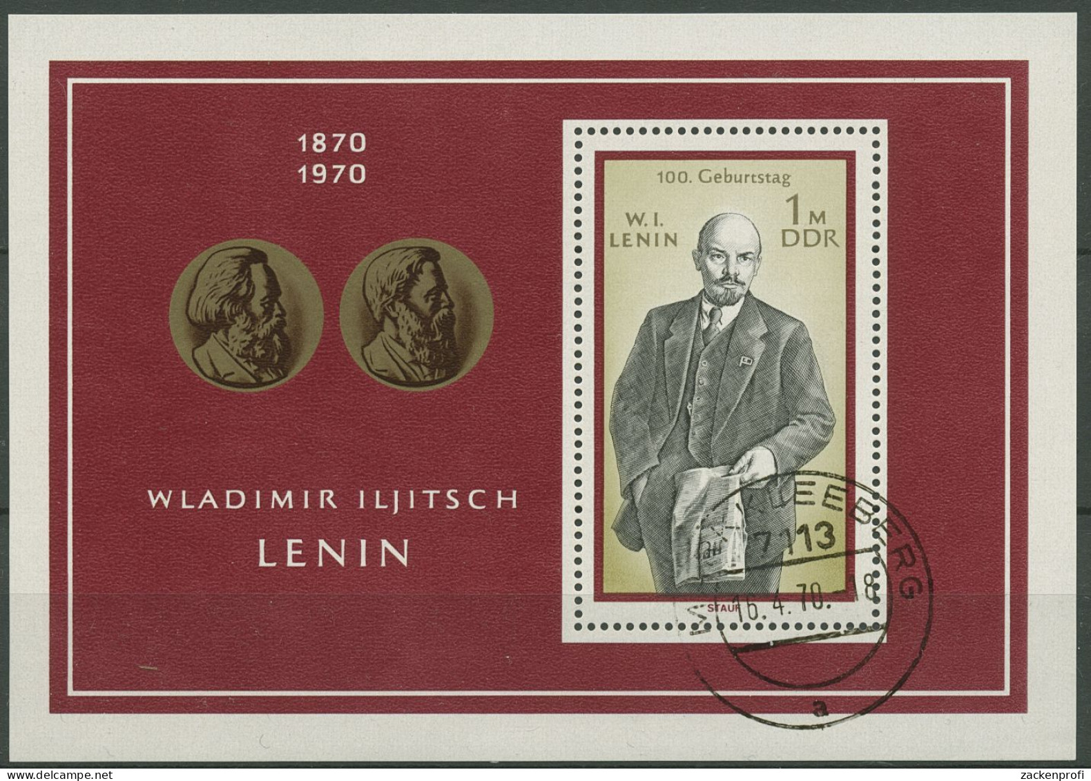 DDR 1970 Wladimir Iljitsch Lenin Block 31 Gestempelt (C96739) - Andere & Zonder Classificatie