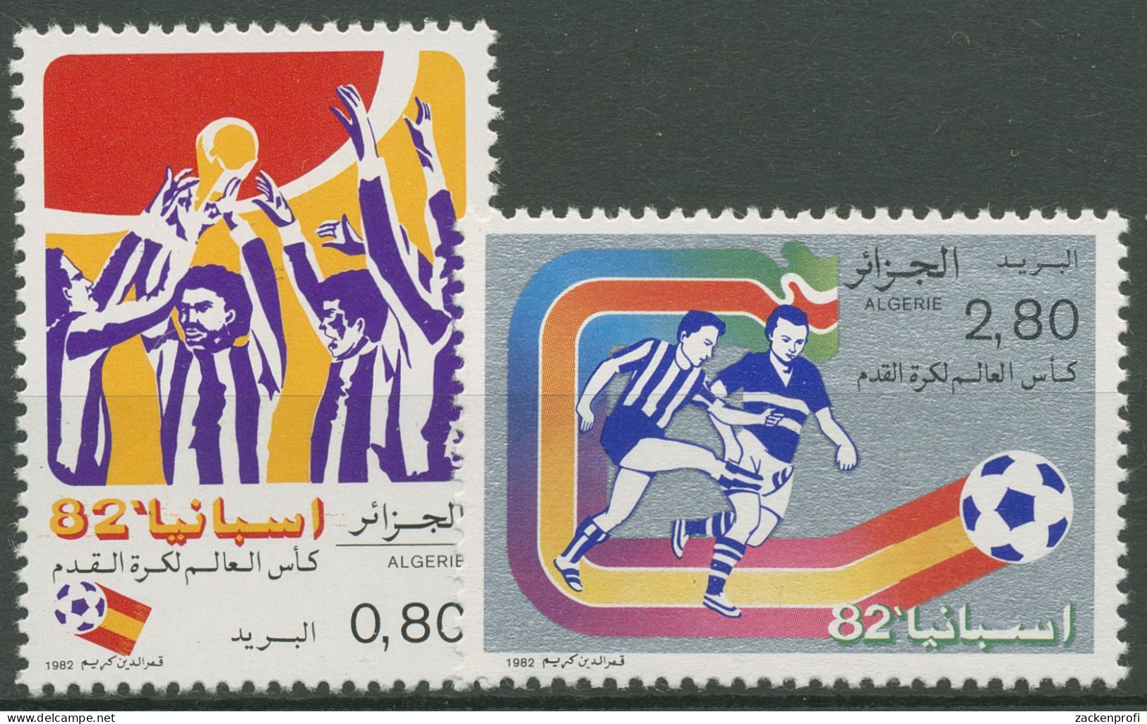 Algerien 1982 Fußball-WM Spanien 792/93 Postfrisch - Argelia (1962-...)