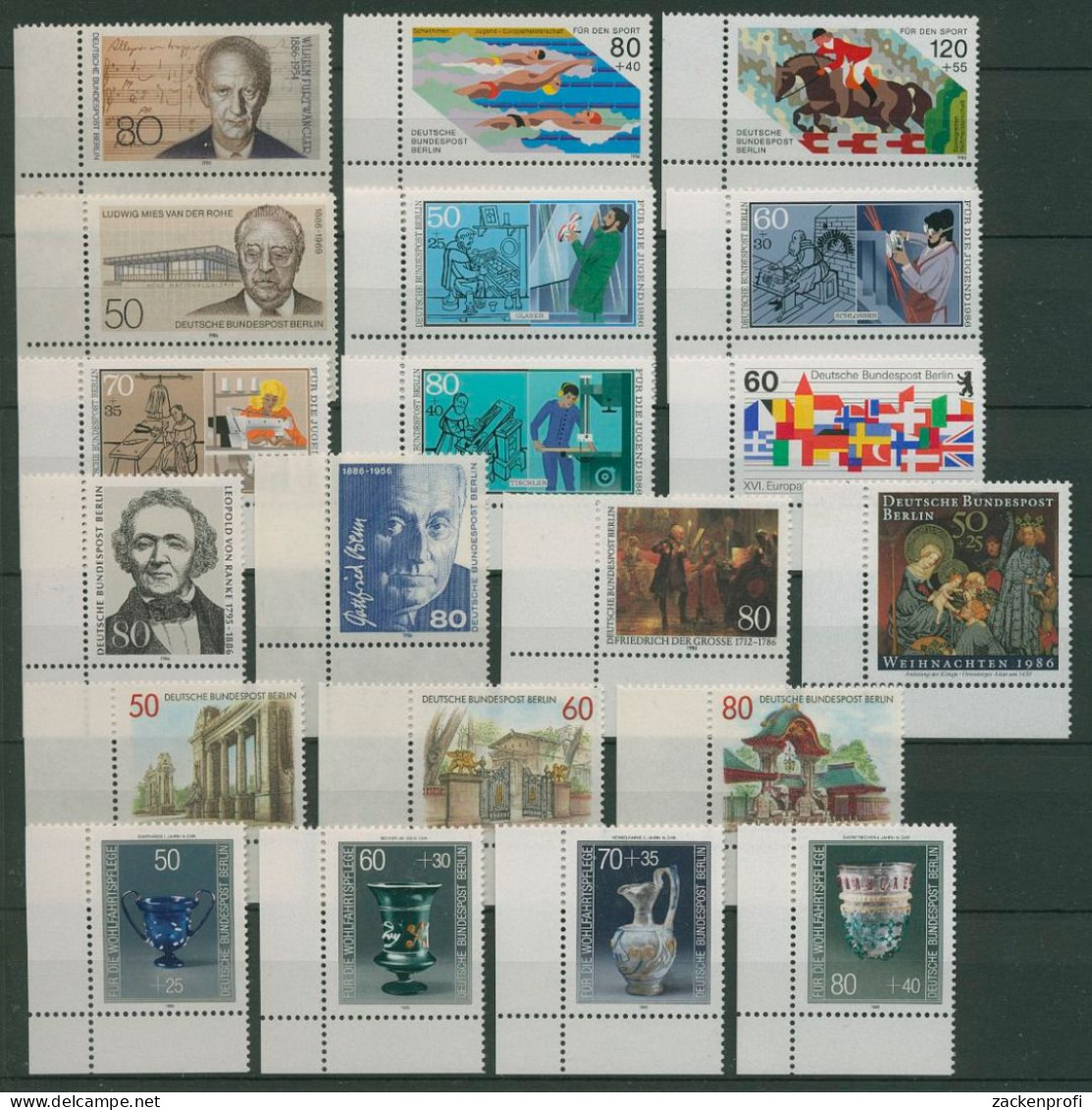 Berlin 1986 Sondermarken Komplett Aus 750/69 Ecke 3 Postfrisch (SG19686) - Unused Stamps