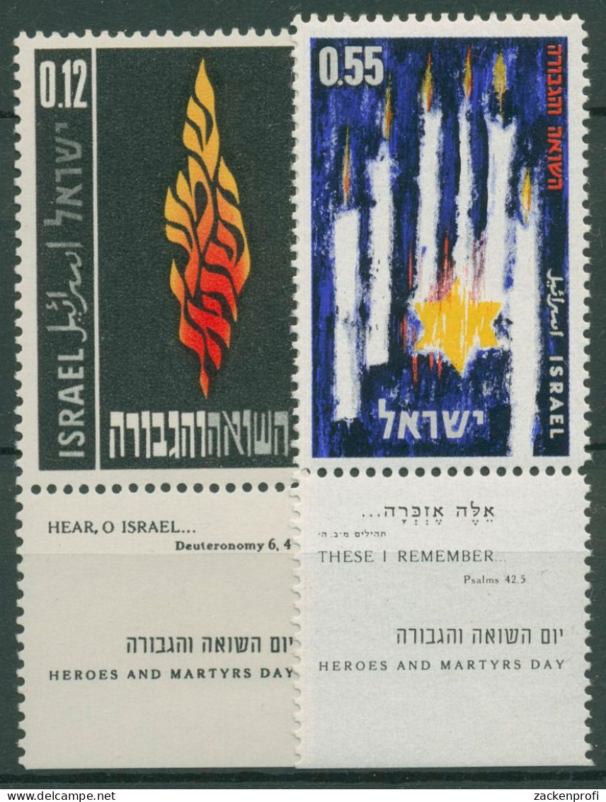 Israel 1962 Helden-und Märtyrertag 256/57 Mit Tab Postfrisch - Nuevos (con Tab)