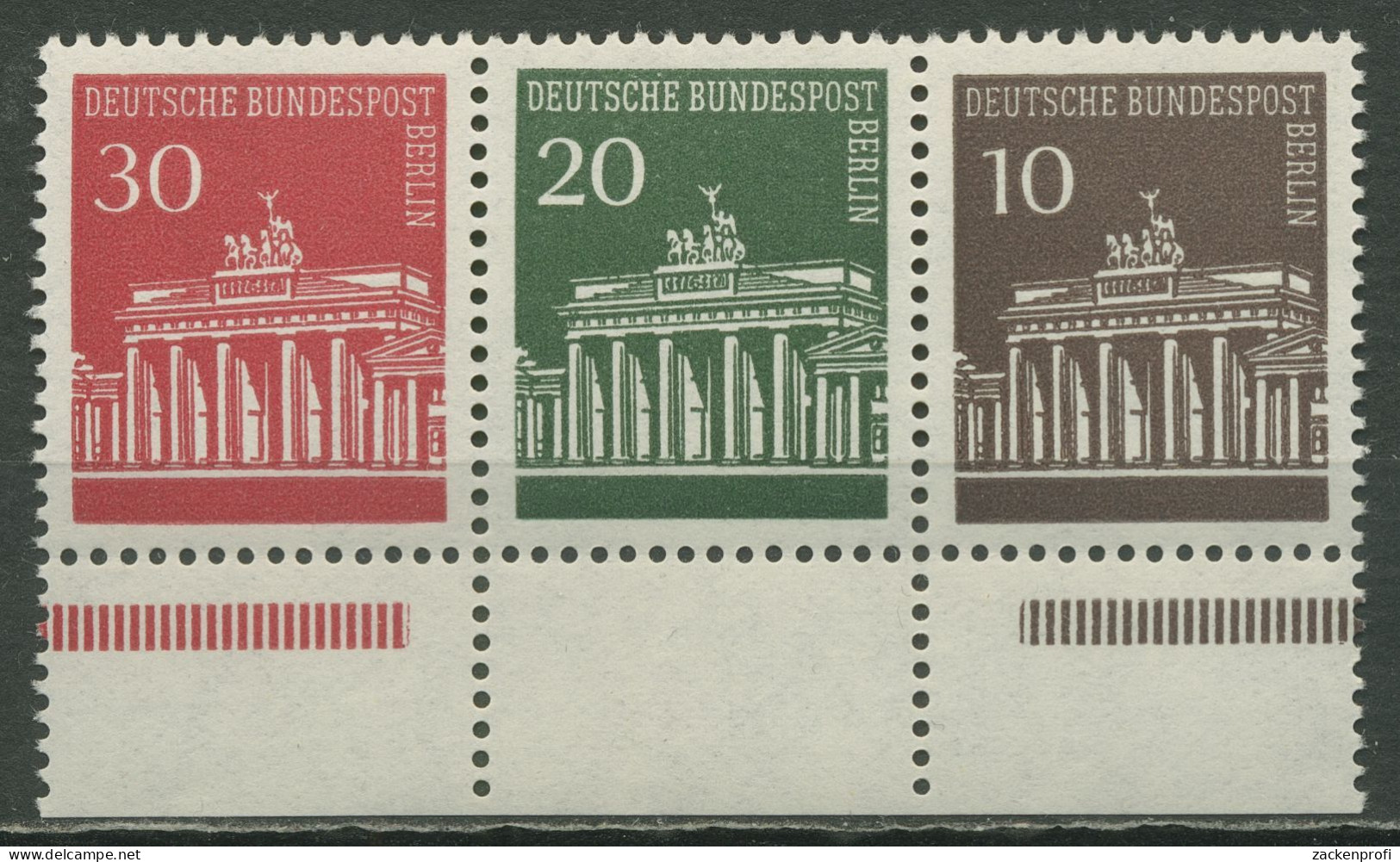 Berlin Zusammendrucke 1966 Brandenburger Tor W 43 UR 8ZL Postfrisch - Se-Tenant