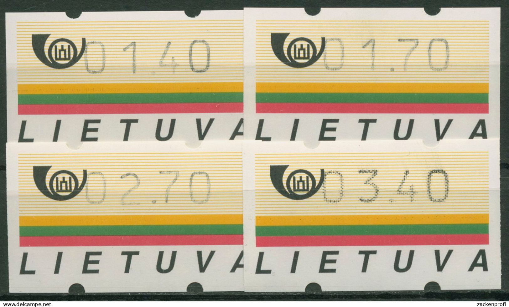 Litauen 1995 Automatenmarken Staatsflagge ATM 1 S 1 Postfrisch - Lituanie