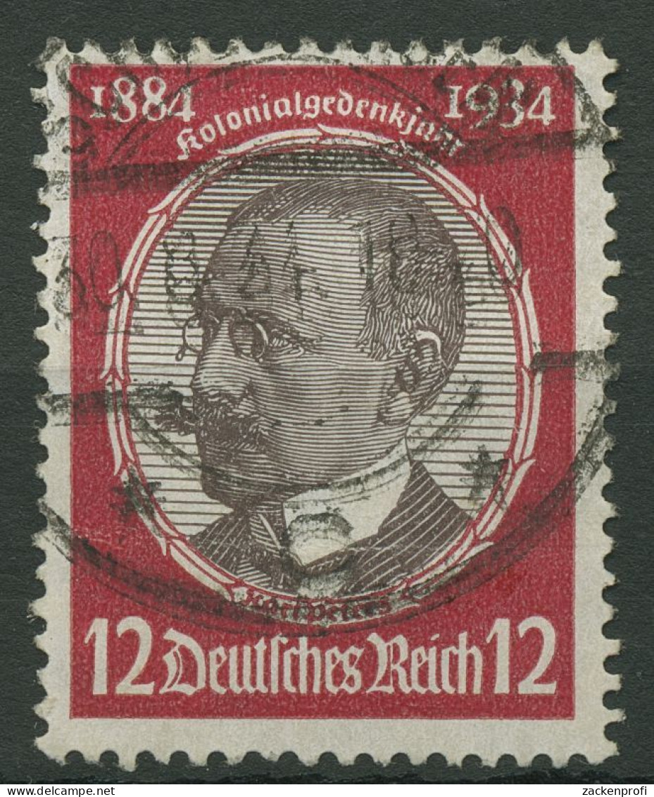 Deutsches Reich 1934 Kolonialforscher Senkr. Gummiriffelung 542 X Gestempelt - Used Stamps