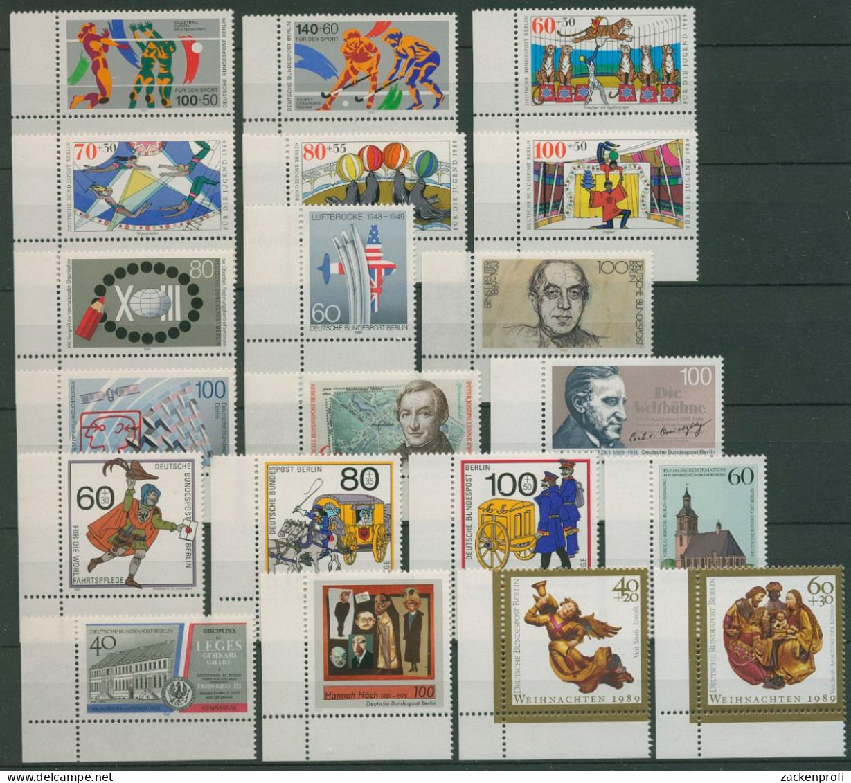 Berlin 1989 Sondermarken Komplett Aus 836/59 Ecke 3 Postfrisch (SG19693) - Unused Stamps