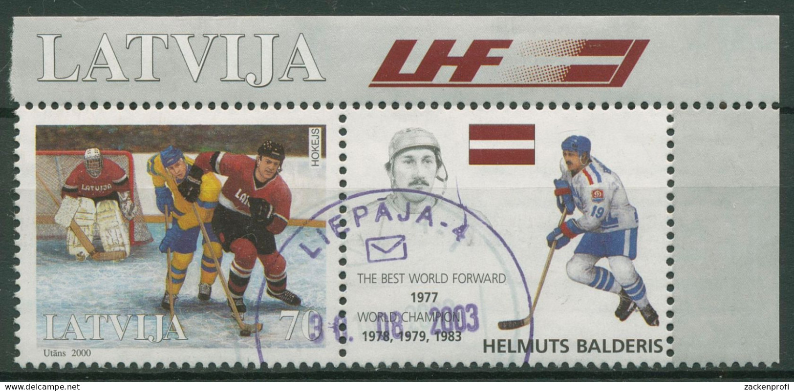 Lettland 2000 Eishockey-WM 520 Zf Gestempelt - Latvia