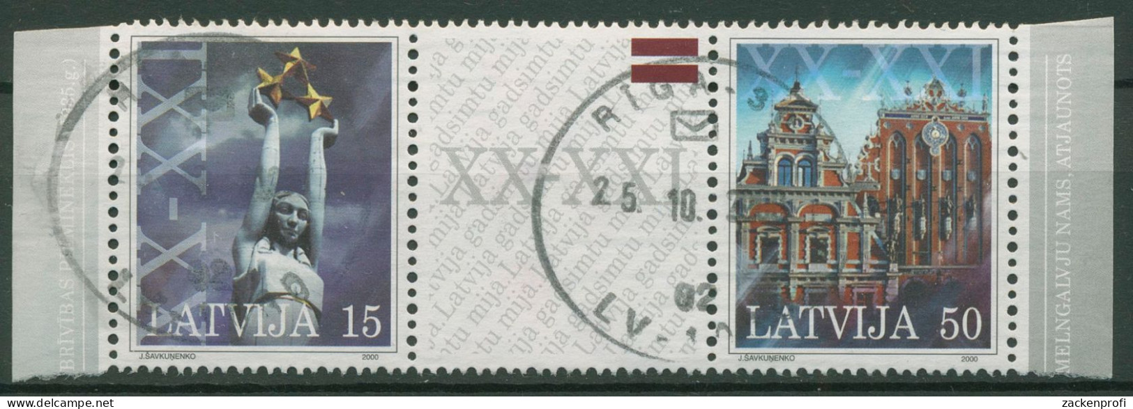 Lettland 2000 Millennium Freiheitsdenkmal Riga 529/30 ZD A Gestempelt - Letland