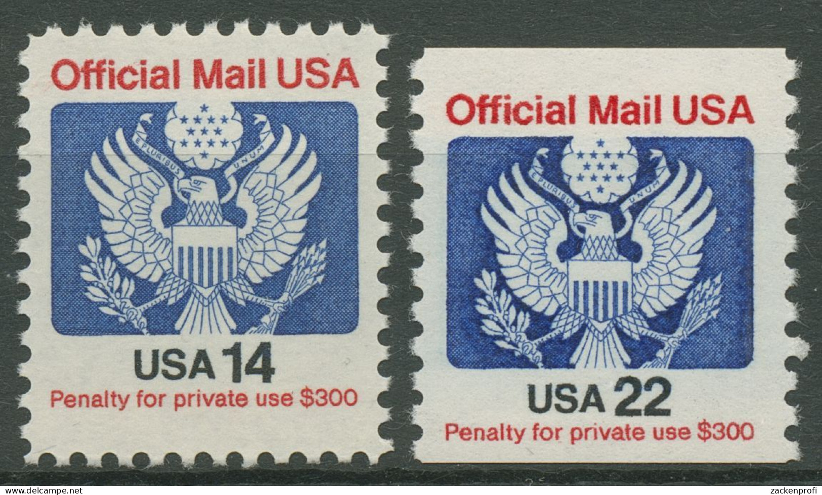 USA 1985 Dienstmarke Staatswappen D 108/09 Postfrisch - Dienstzegels