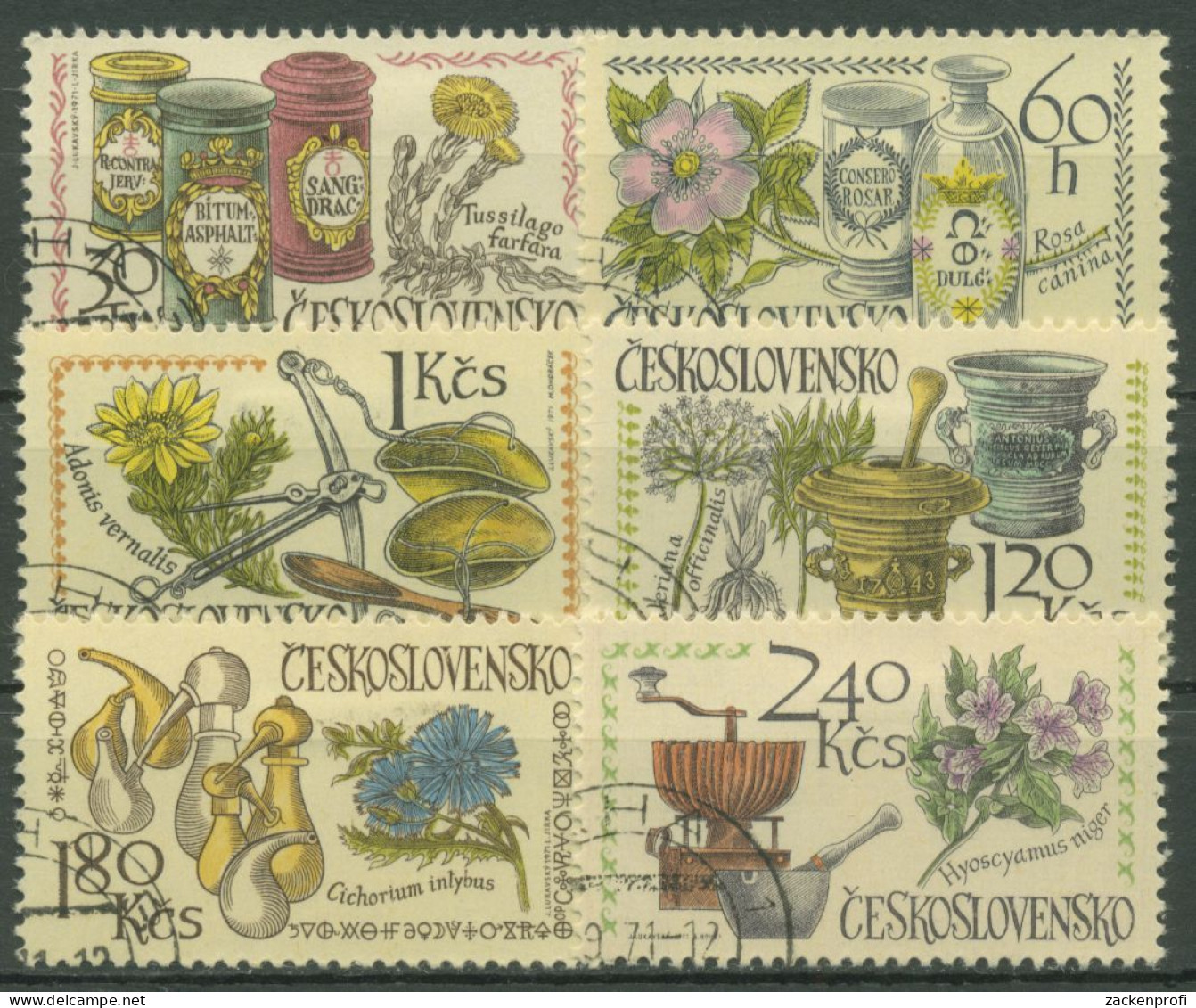 Tschechoslowakei 1971 Pharmazie Heilpflanzen 2023/28 Gestempelt - Used Stamps