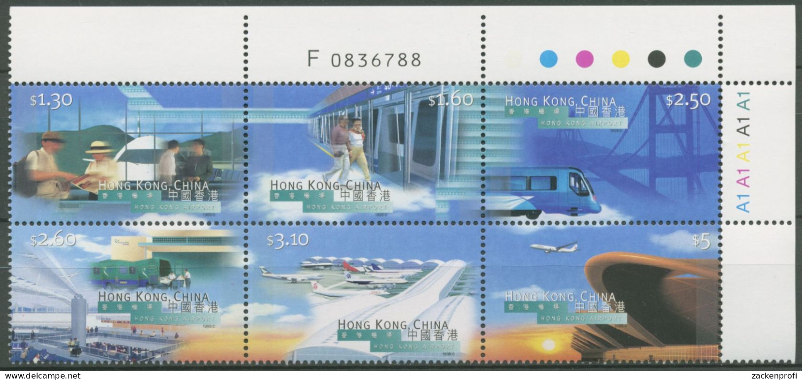 Hongkong 1998 Eröffnung D. Flughafens Chek Lap Kok 843/48 ZD Postfrisch (C29317) - Unused Stamps