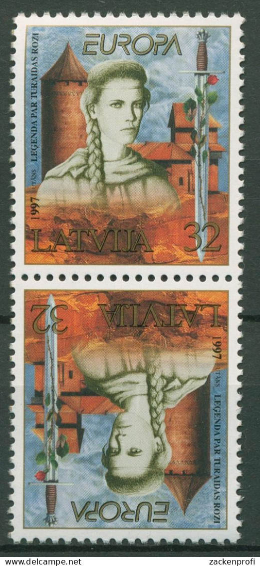 Lettland 1997 Europa CEPT Sagen Legenden 453 Kehrdruckpaar Postfrisch - Lettonie
