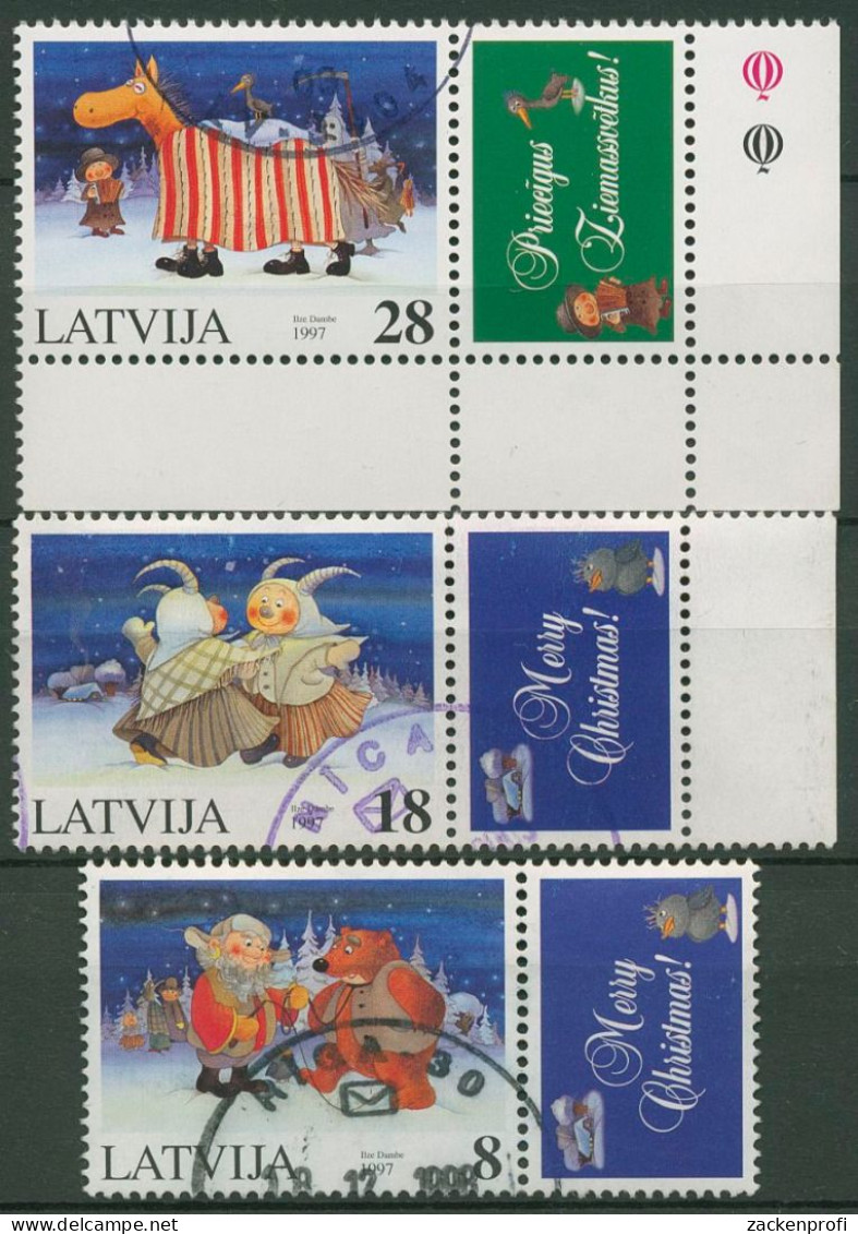 Lettland 1997 Weihnachten Masken 471/73 Zf Gestempelt - Latvia