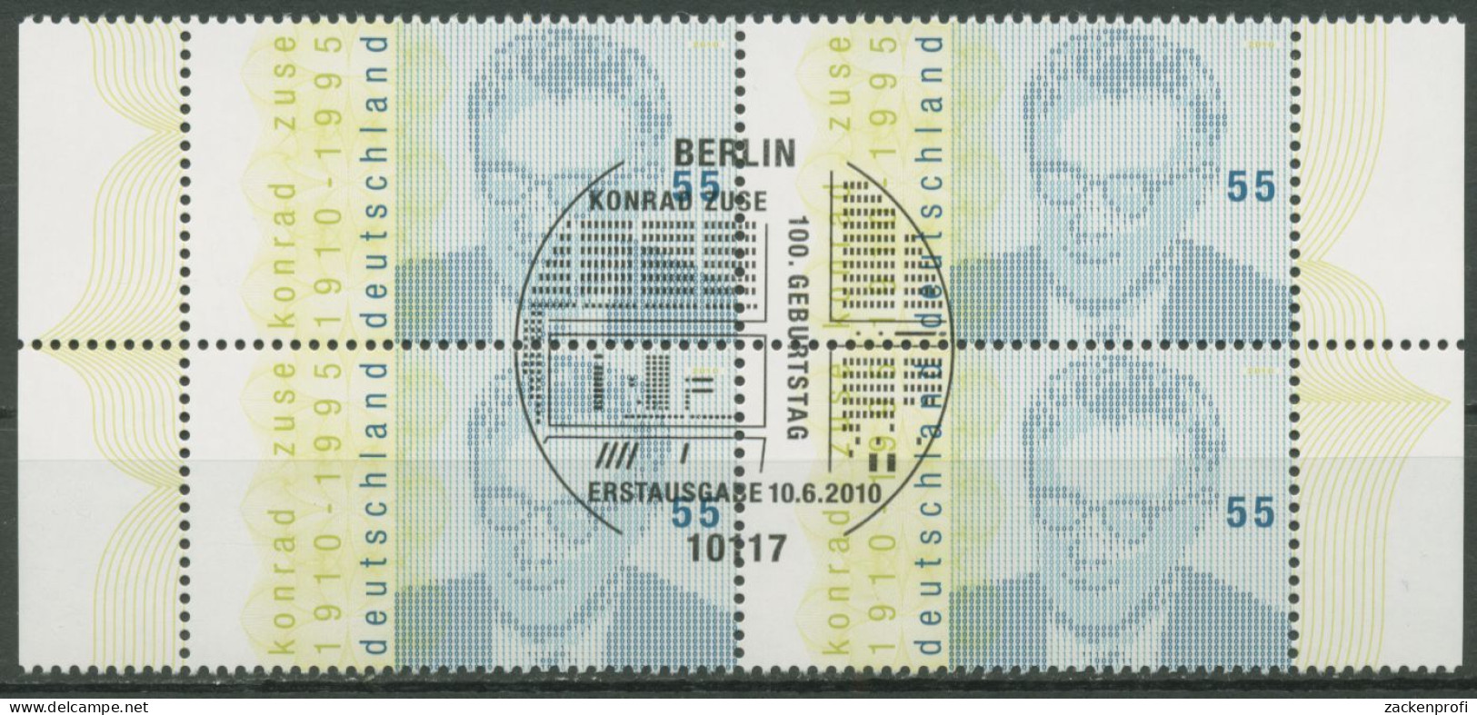 Bund 2010 Computer Konrad Zuse 2802 4er-Block ESST Berlin (R80317) - Used Stamps