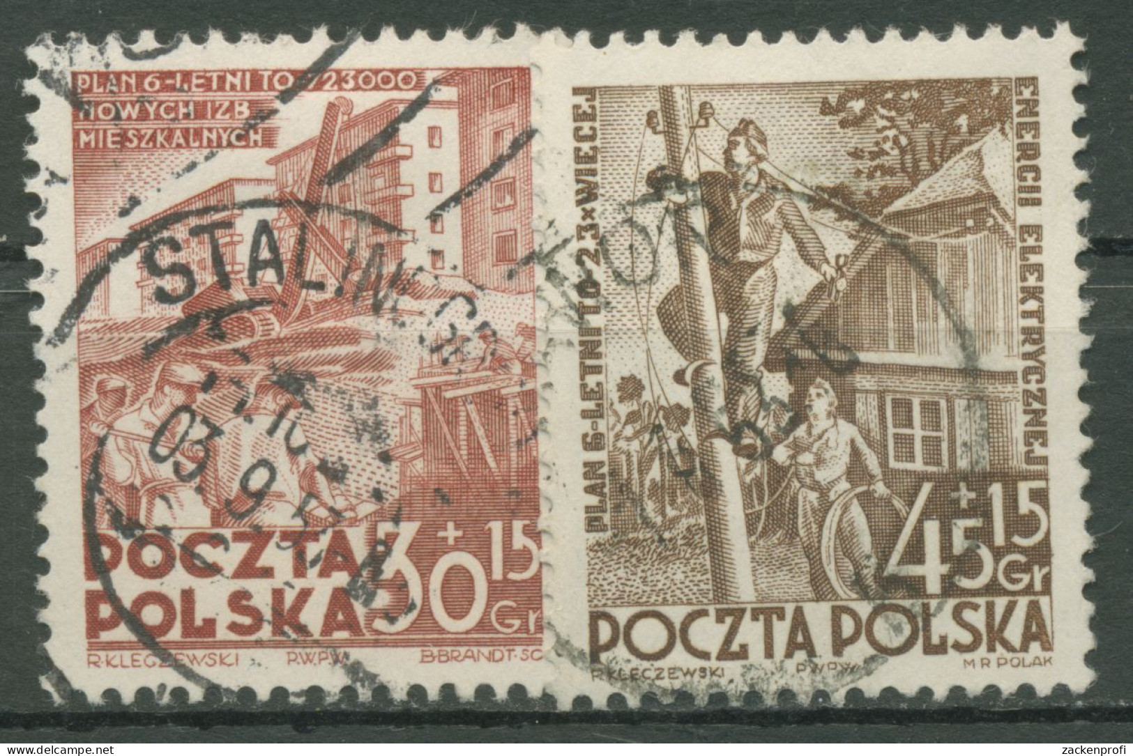 Polen 1952 Sechsjahresplan Wohnungsbau 746/47 Gestempelt - Used Stamps