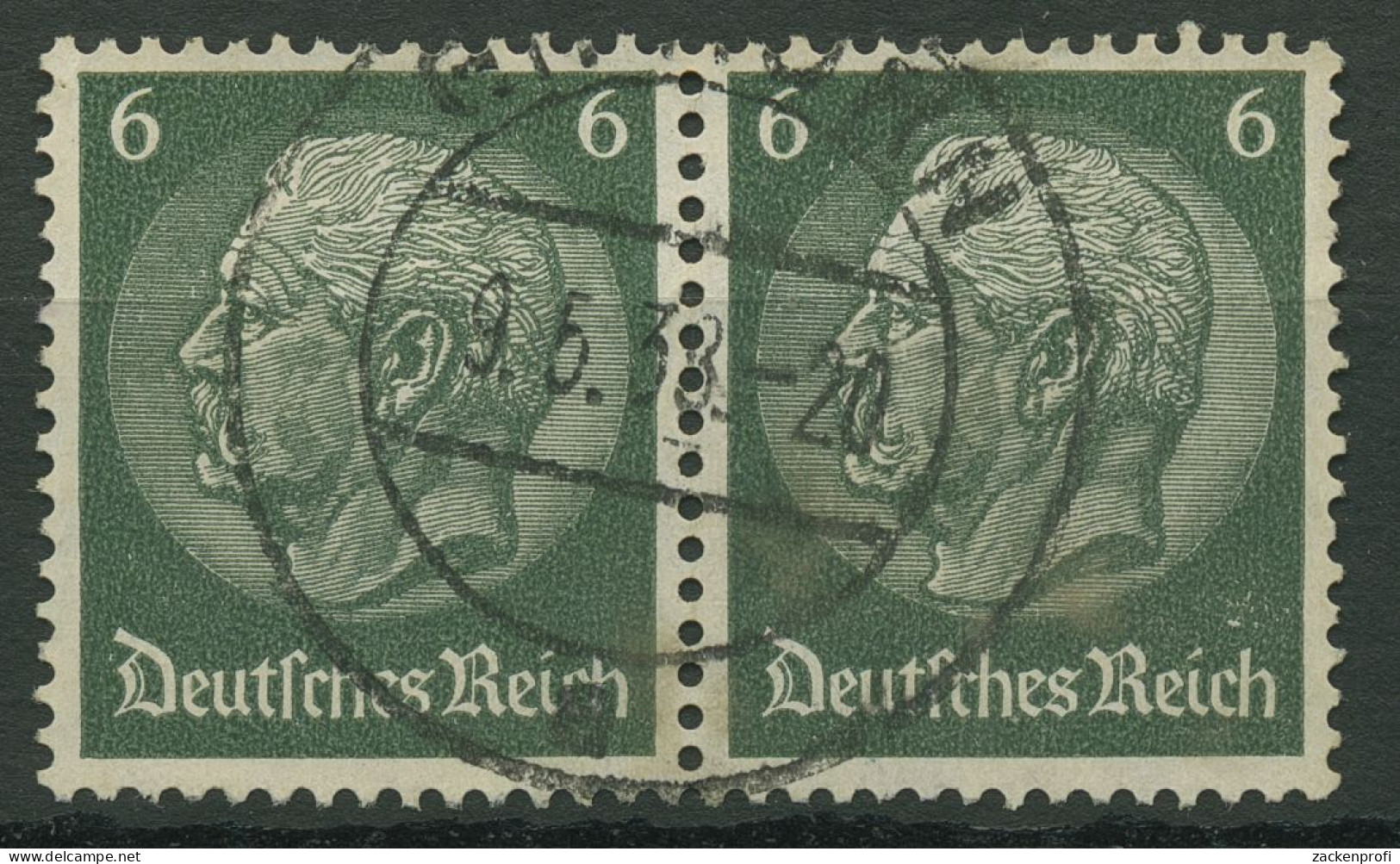 Deutsches Reich 1933 Hindenburg 516 Waagerechtes Paar Gestempelt - Gebruikt