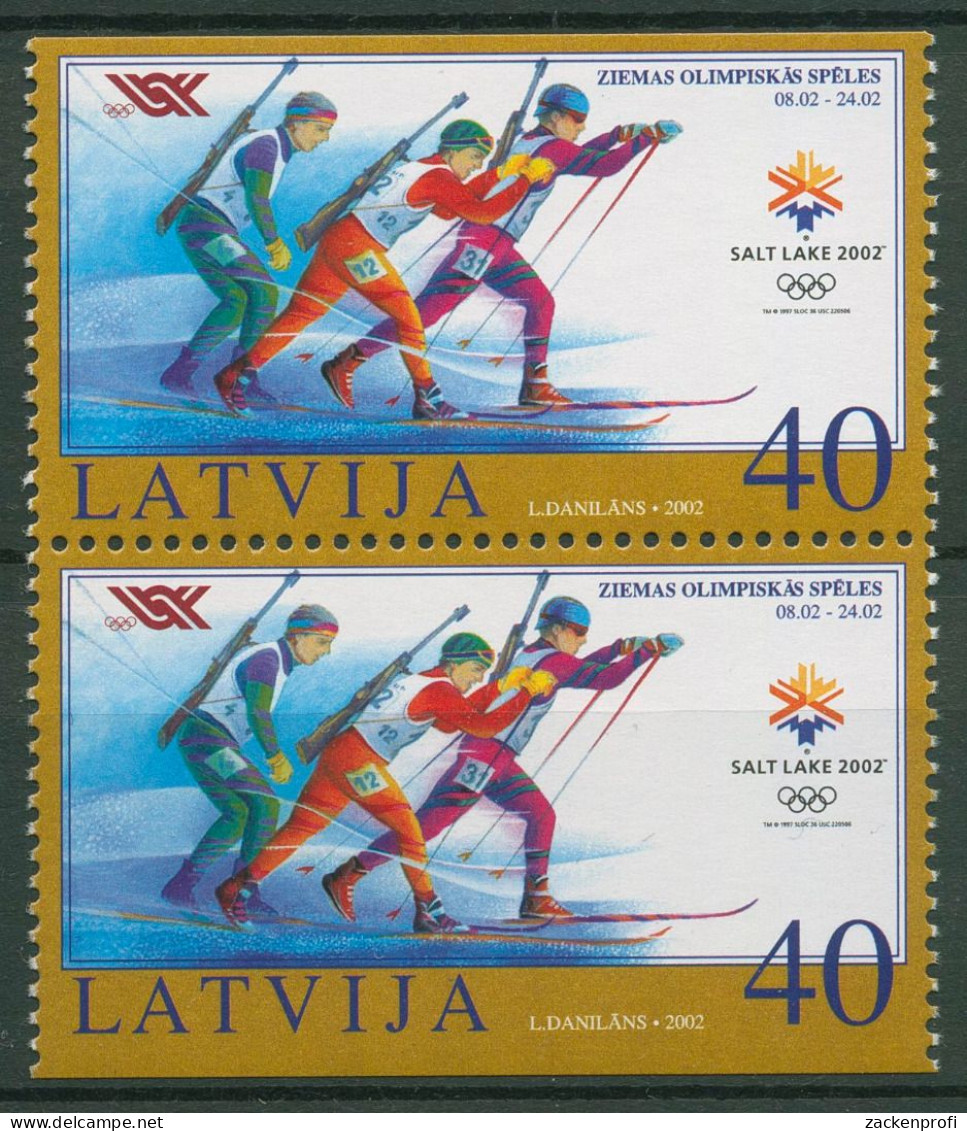 Lettland 2002 Olympische Winterspiele Salt Lake City Biathlon 565 D/D Postfrisch - Lettland