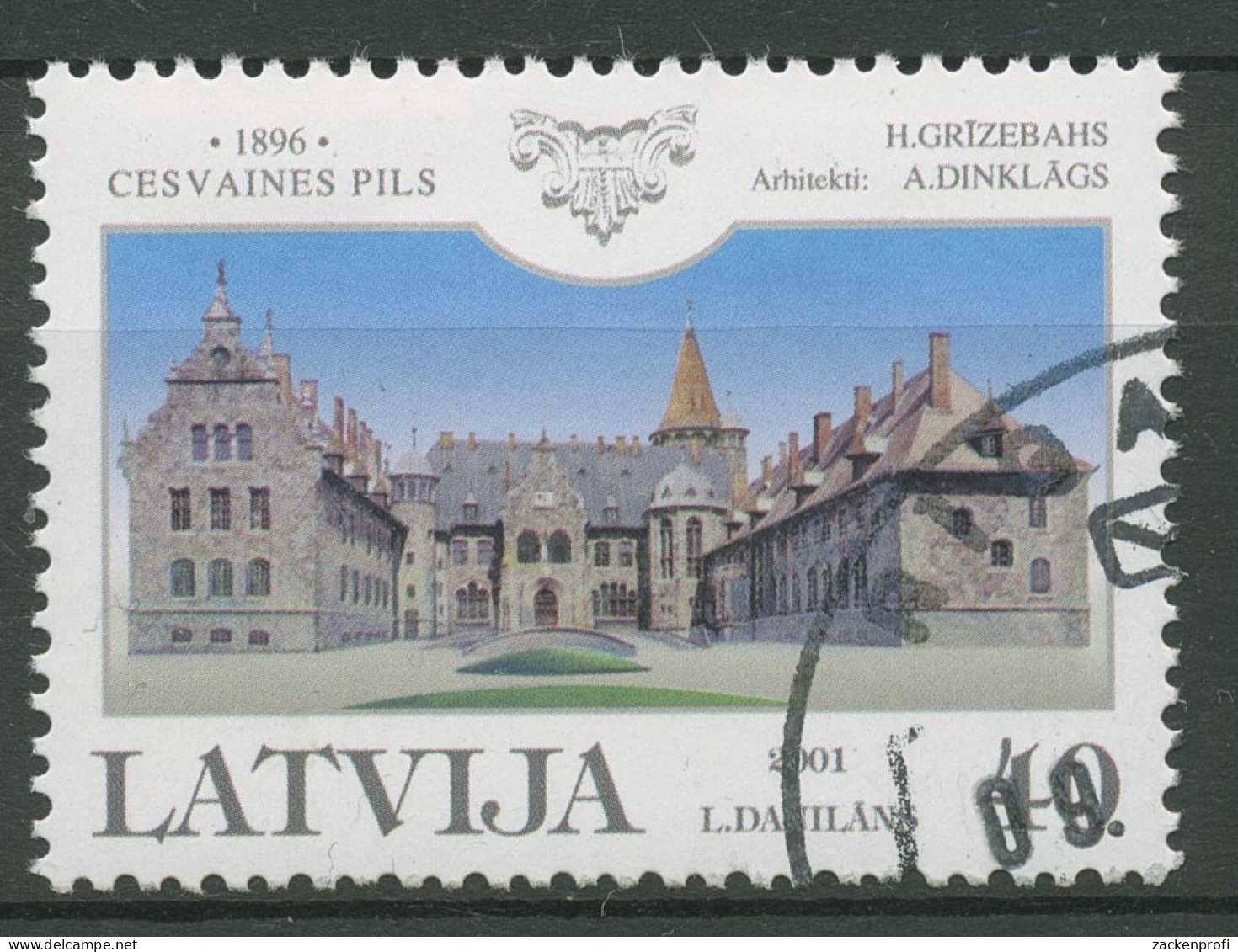 Lettland 2001 Schloss Cesvaine 555 Gestempelt - Lettonie