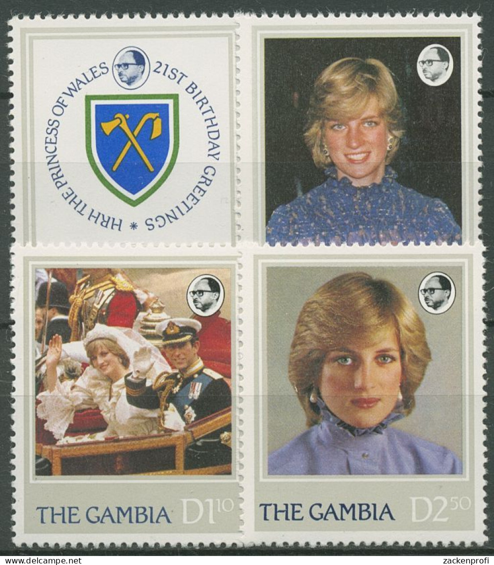 Gambia 1982 21. Geburtstag Von Prinzessin Diana 445/48 Postfrisch - Gambie (1965-...)