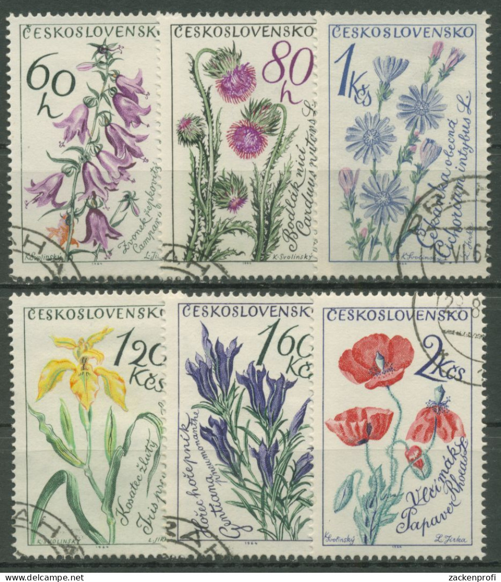 Tschechoslowakei 1964 Blumen: Wegwarte, Schwertlilie, Distel 1471/76 Gestempelt - Gebruikt