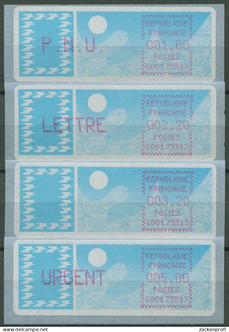 Frankreich ATM 1985 Taube Satz 1,80/2,20/3,20/5,00 ATM 6.10 Xd ZS 2 Postfrisch - 1985 « Carrier » Papier