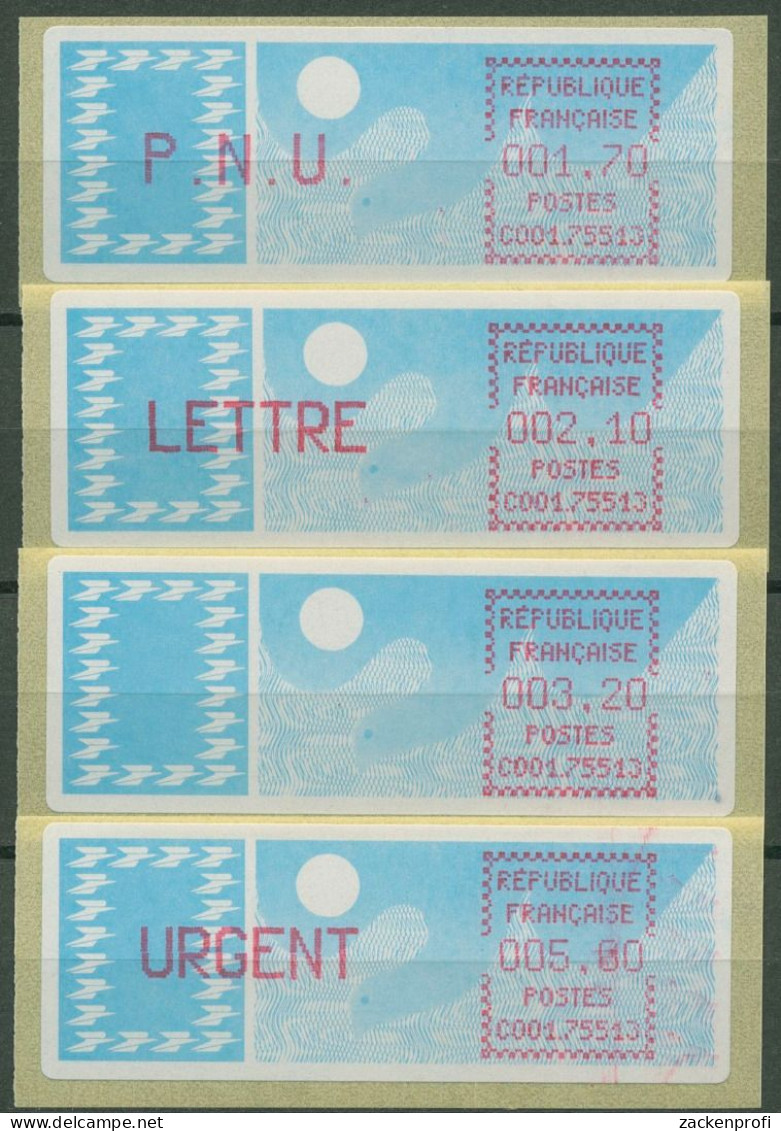 Frankreich ATM 1985 Taube Satz 1,70/2,10/3,20/5,00 ATM 6.10 Zd ZS 1 Postfrisch - 1985 Papier « Carrier »