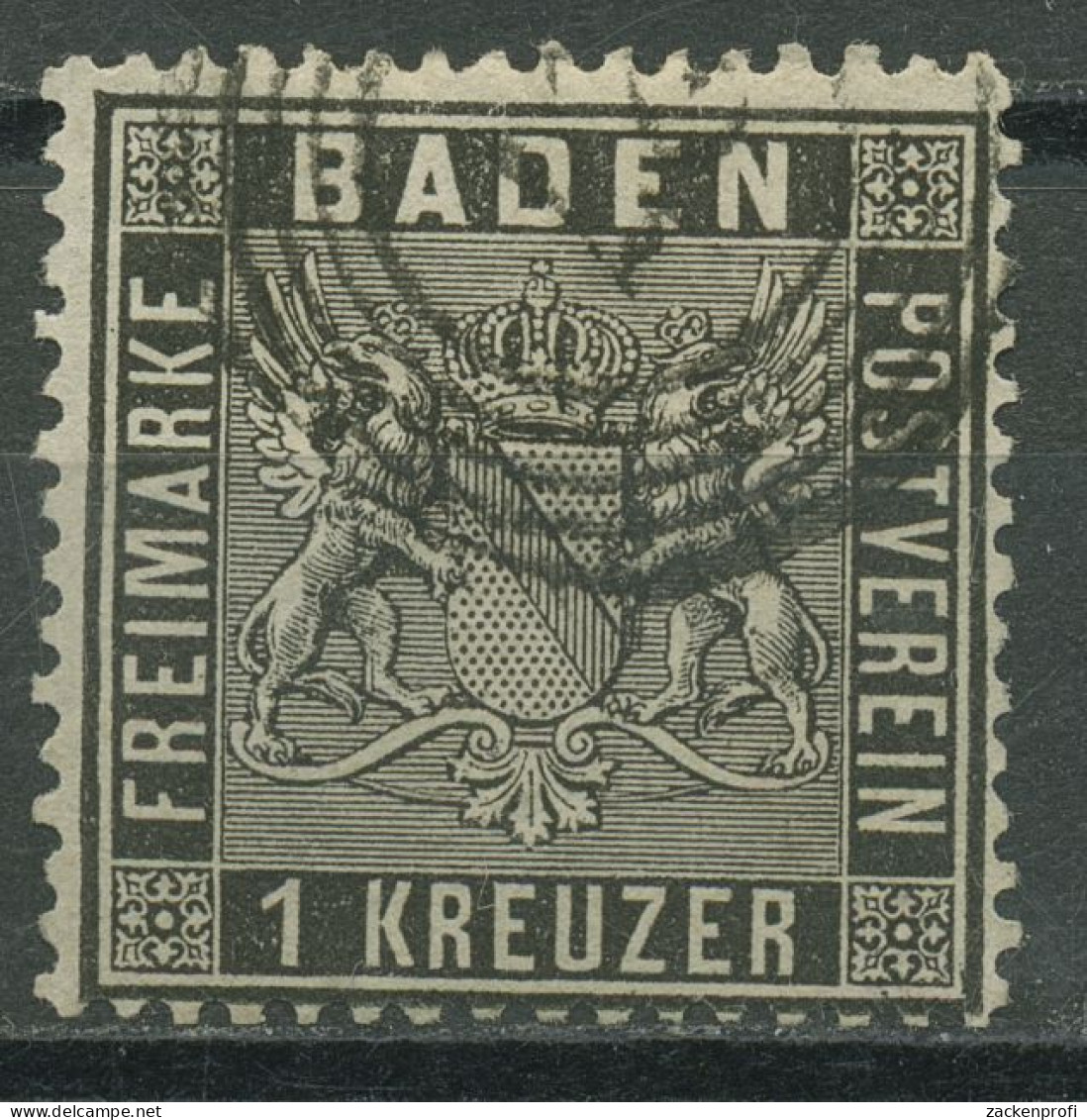 Baden 1860/61 1 Kreuzer Schwarz 9 Gestempelt - Afgestempeld