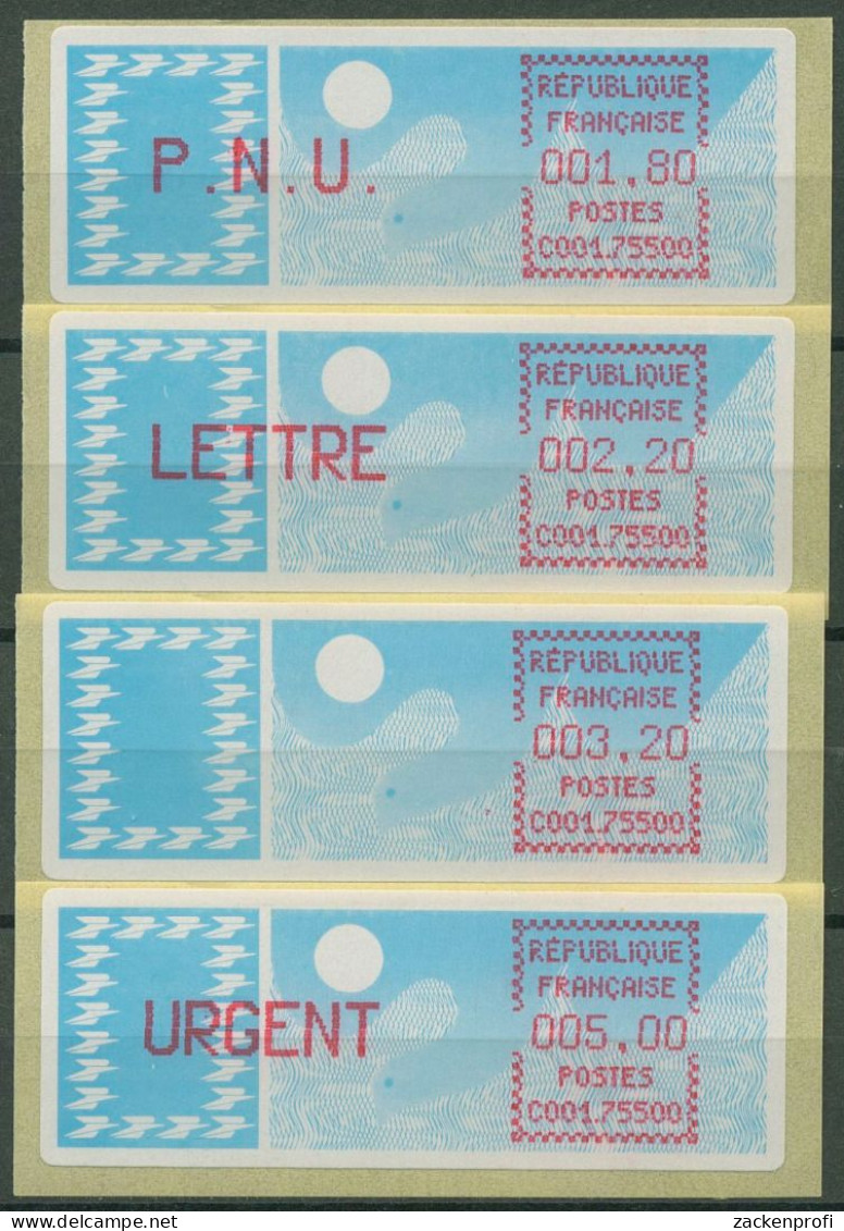 Frankreich ATM 1985 Taube Satz 1,80/2,20/3,20/5,00 ATM 6.7 Zd ZS 2 Postfrisch - 1985 « Carrier » Papier