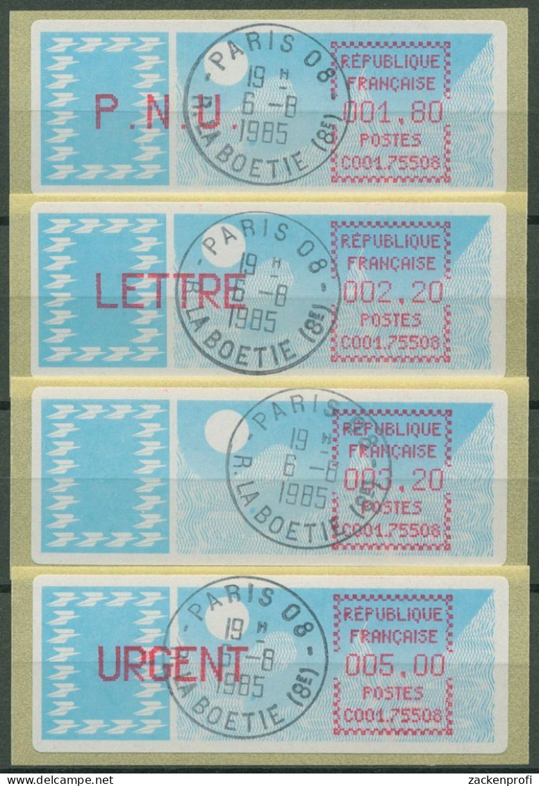 Frankreich ATM 1985 Taube Satz 1,80/2,20/3,20/5,00 ATM 6.9 Zd ZS 2 Gestempelt - 1985 Papel « Carrier »