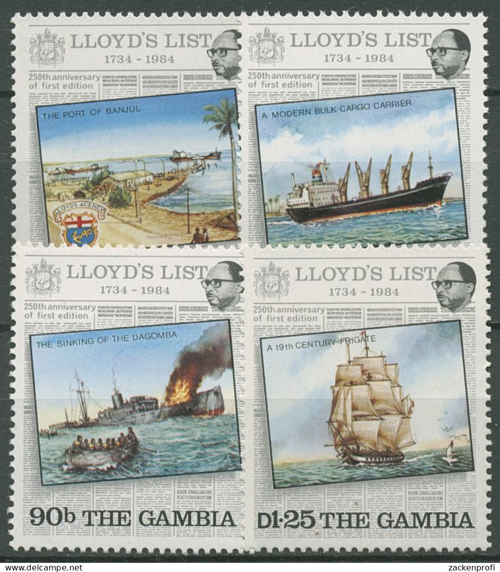 Gambia 1984 250 Jahre Lloyd's List Schiffe 525/28 Postfrisch - Gambia (1965-...)