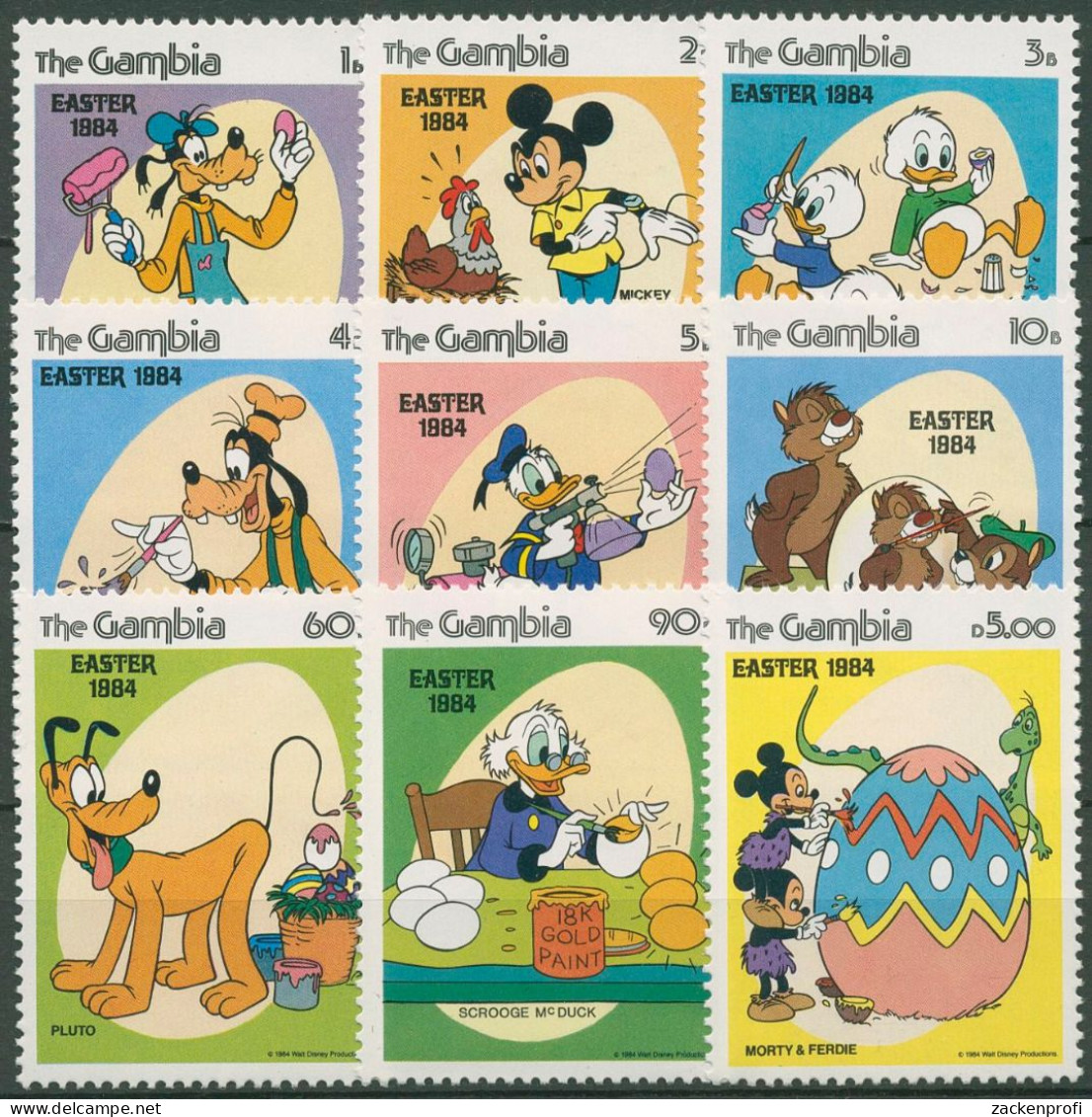 Gambia 1984 Ostern Walt Disney Donald Duck Micky Maus 507/15 Postfrisch - Gambie (1965-...)