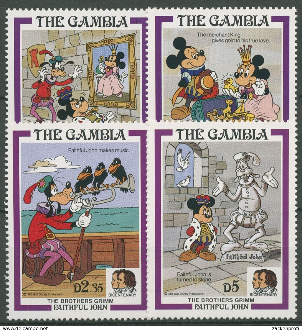 Gambia 1985 Brüder Grimm Goofy Walt Disney 571/74 Postfrisch - Gambia (1965-...)