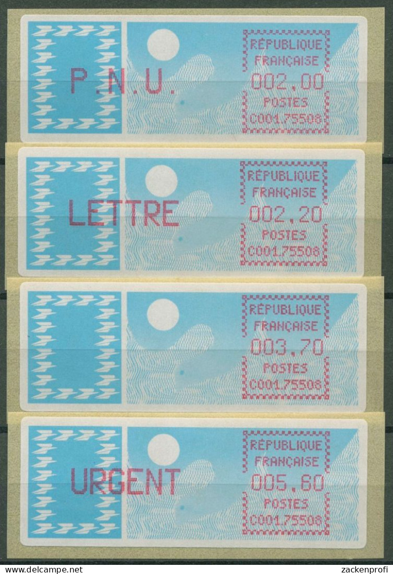 Frankreich ATM 1985 Taube Satz 2,00/2,20/3,70/5,60 ATM 6.9 Zd ZS 4 Postfrisch - 1985 « Carrier » Papier