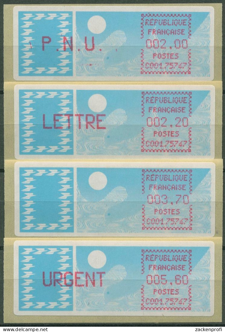 Frankreich ATM 1985 Taube Satz 2,00/2,20/3,70/5,60 ATM 6.15 Zd ZS 4 Postfrisch - 1985 « Carrier » Paper
