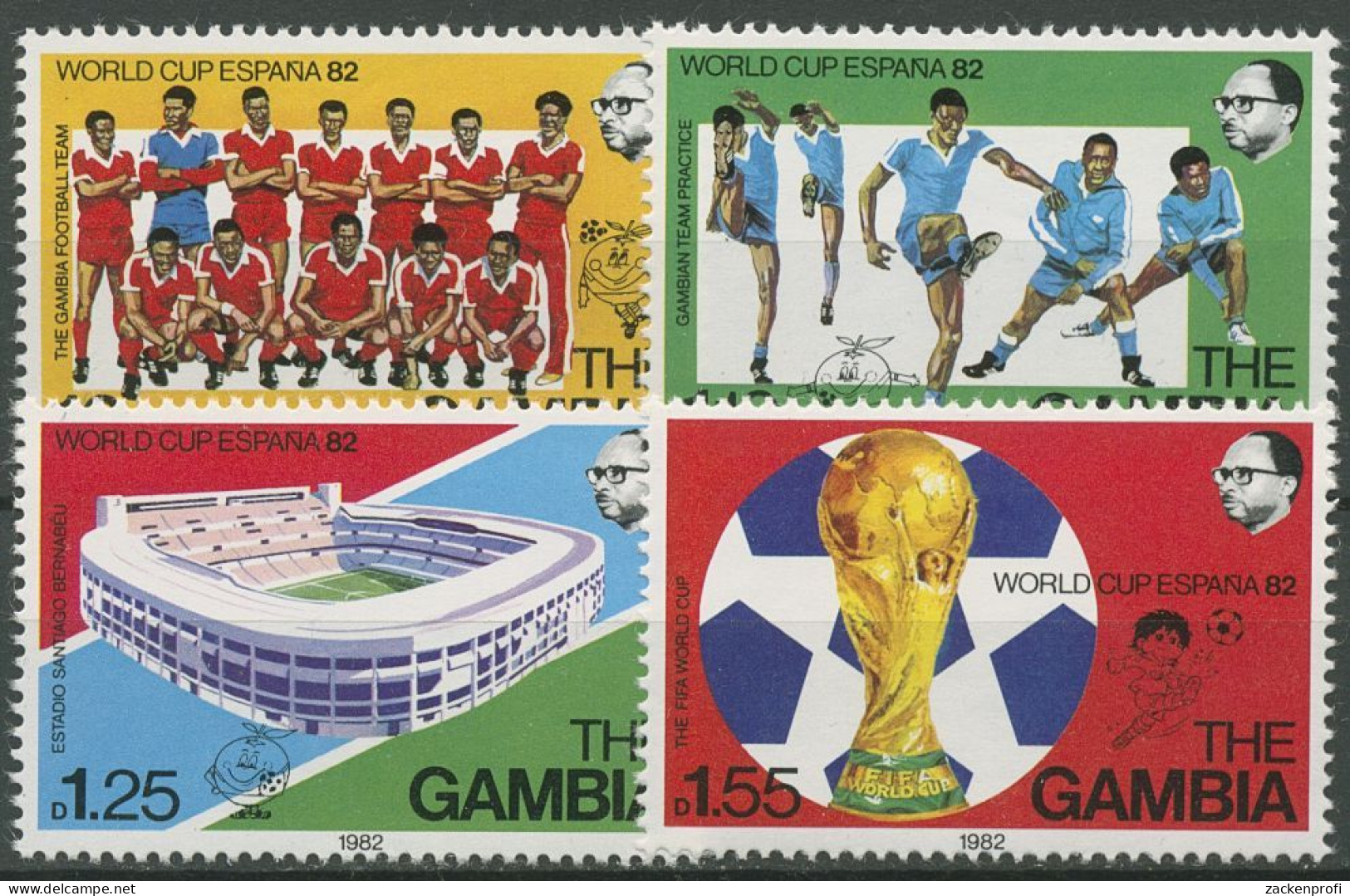 Gambia 1982 Fußball-WM In Spanien Pokal Stadion 441/44 Postfrisch - Gambia (1965-...)