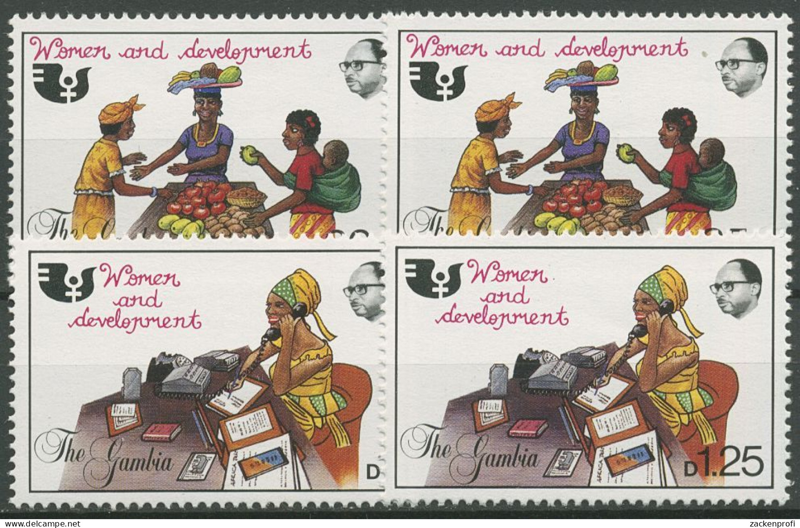 Gambia 1985 Frauendekade Der UNO Berufe 553/56 Postfrisch - Gambia (1965-...)