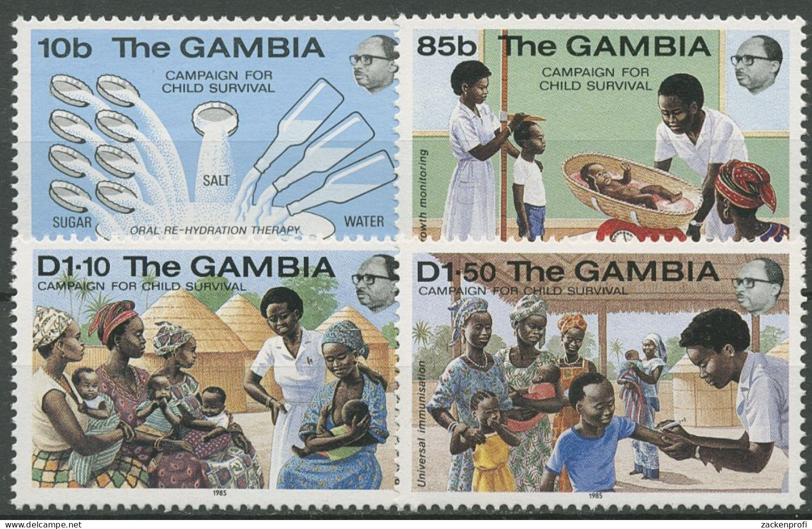 Gambia 1985 Kampf Gegen Die Kindersterblichkeit 549/52 Postfrisch - Gambie (1965-...)