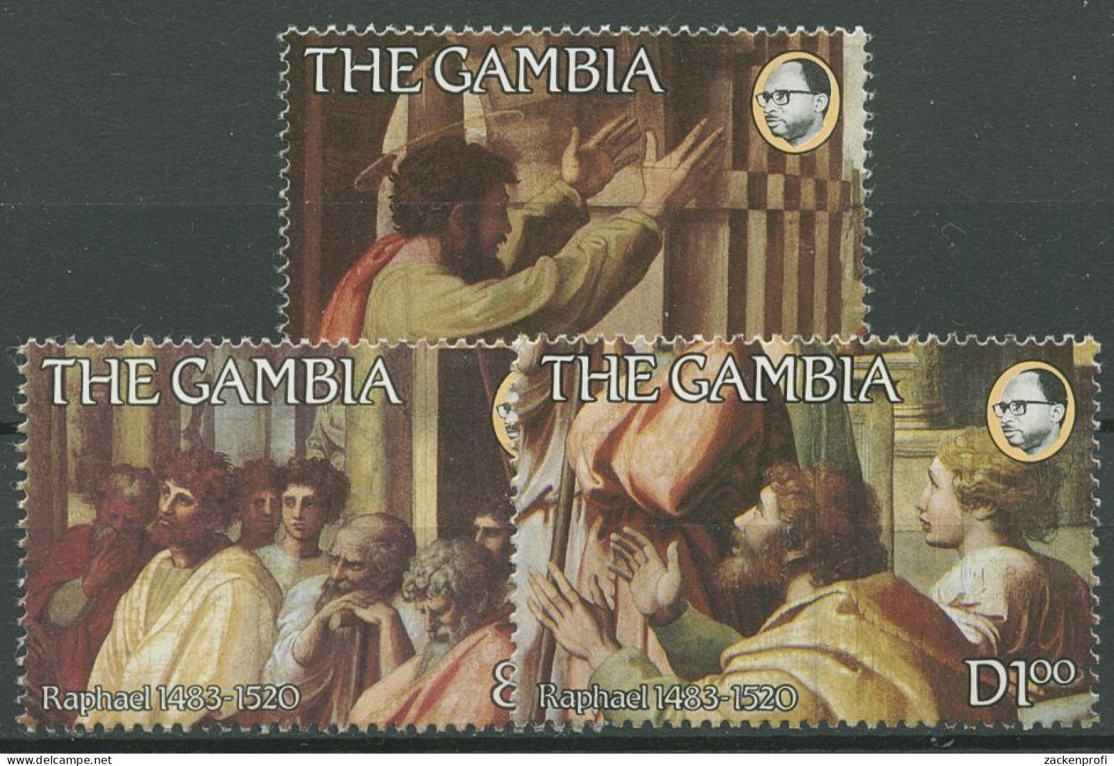 Gambia 1983 500. Geburtstag Von Raffael Gemälde 487/89 Postfrisch - Gambie (1965-...)
