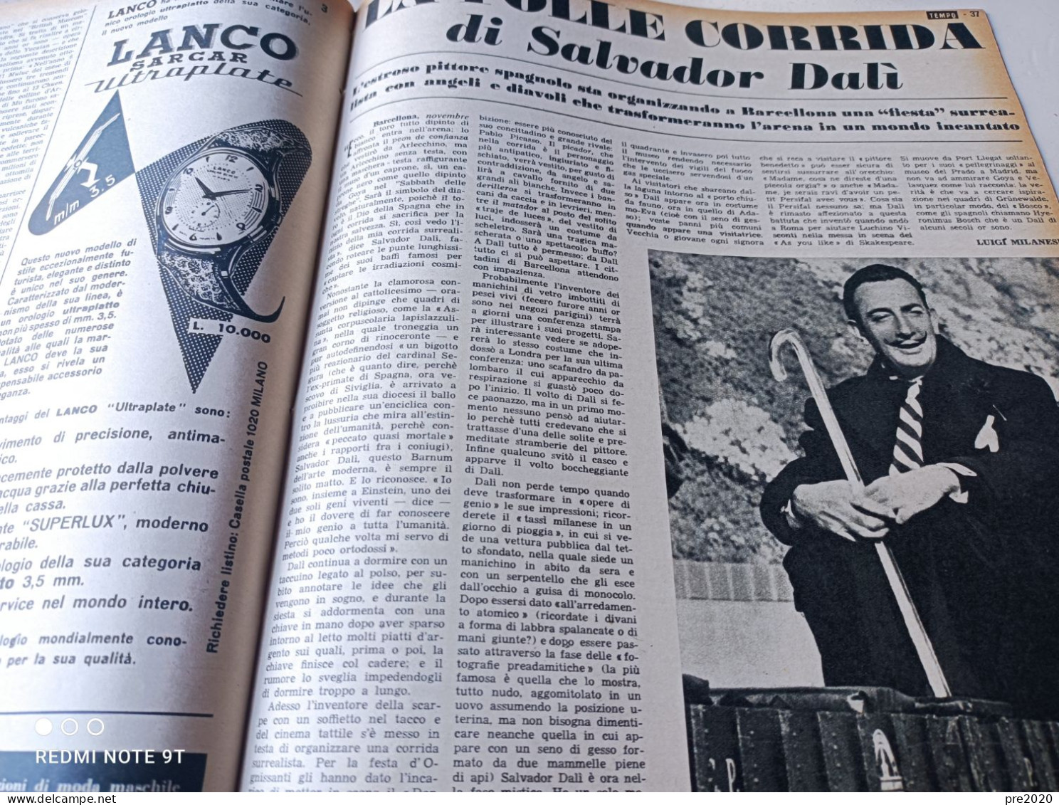 TEMPO 1953 POLIDOR COMICO DEL CINEMA ITALIANO SALVADOR DALI’ AMEDEO MODIGLIANI BRIGANTESSE - Otros & Sin Clasificación
