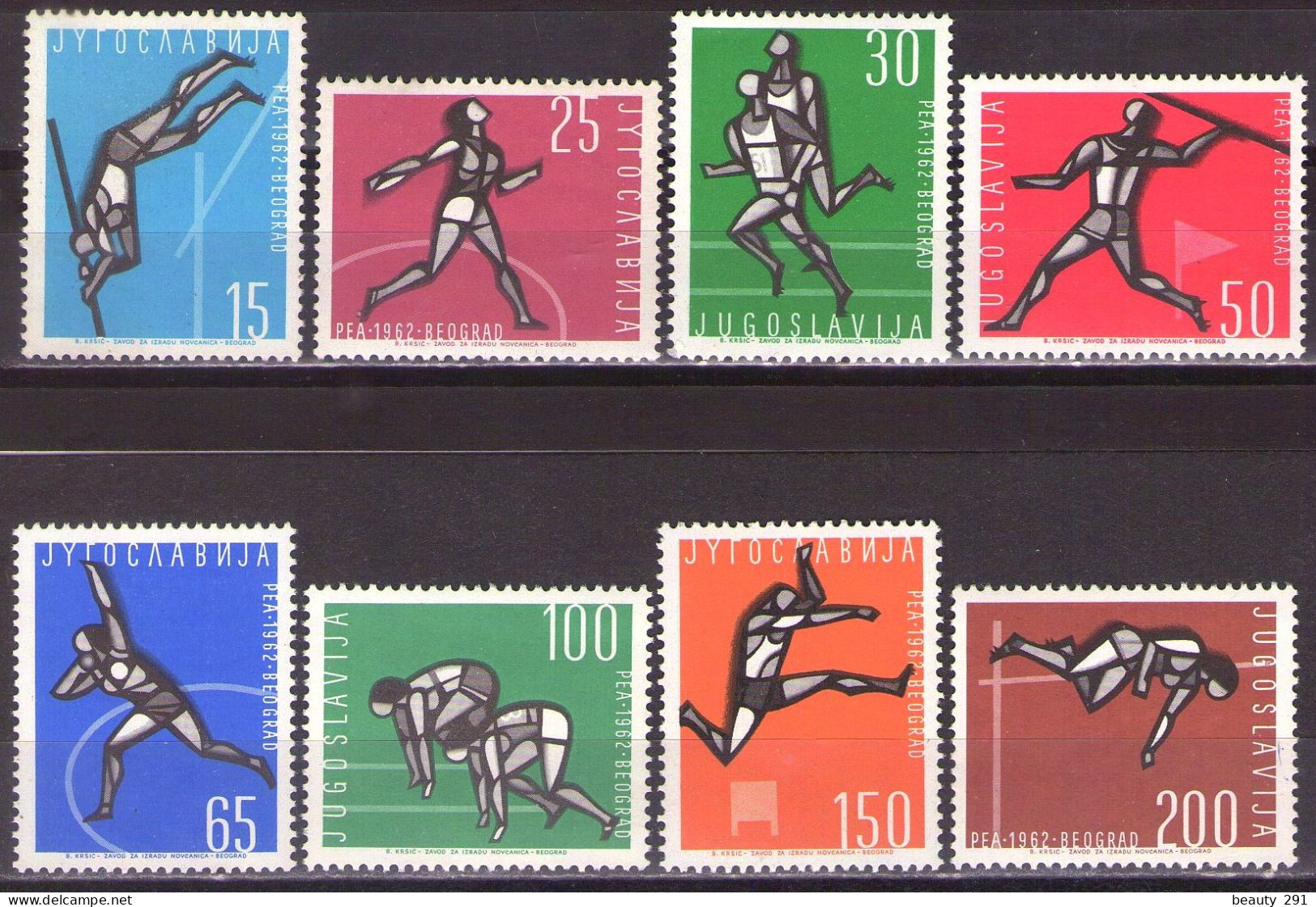 Yugoslavia 1962 - Sport, European Championship In Atletics - Mi 1016-1023 - MNH**VF - Ongebruikt