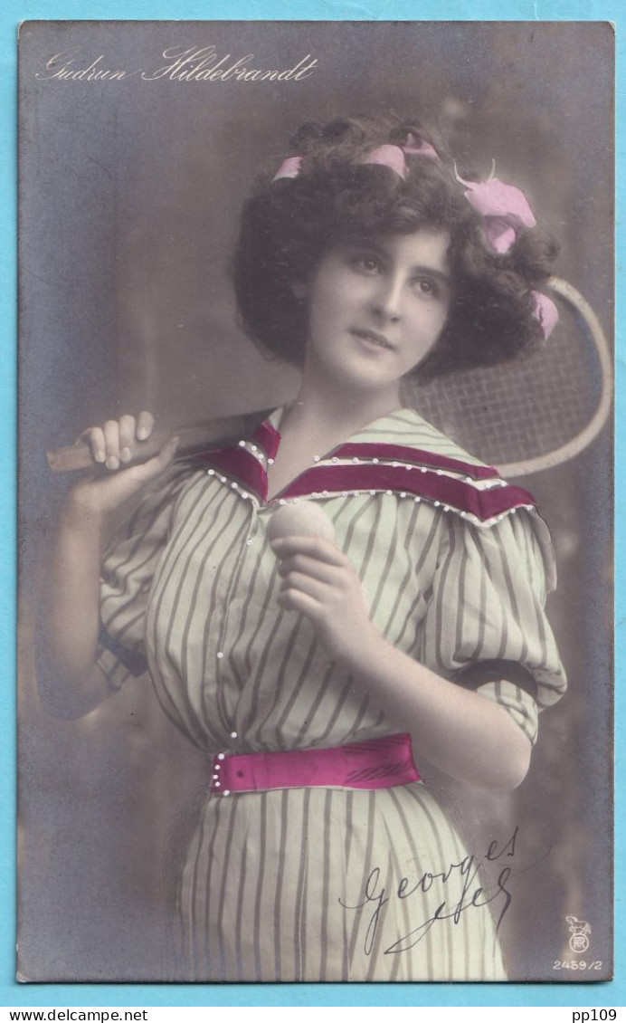 CP Gudrun HILDEBRANDT TENNIS Obl Liège 31 XII 1911 Vers BULAGARIE Sofia Eleisseina Bonne Destination  - Tennis