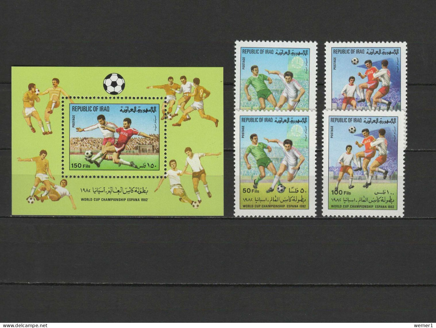 Iraq 1982 Football Soccer World Cup Set Of 4 + S/s MNH - 1982 – Spain