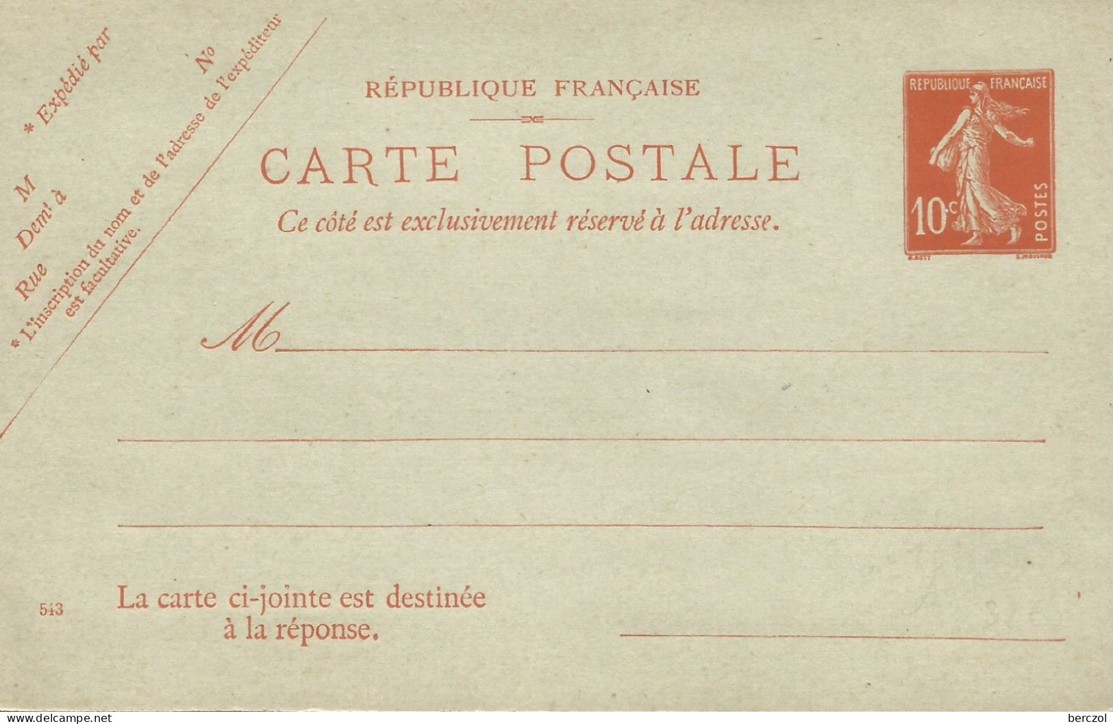 FRANCE ANNEE1907/1939 ENTIER TYPE SEMEUSE CAMEE N° 138 CPRP3 N** MNH TB COTE 32,00 € - Standaardpostkaarten En TSC (Voor 1995)