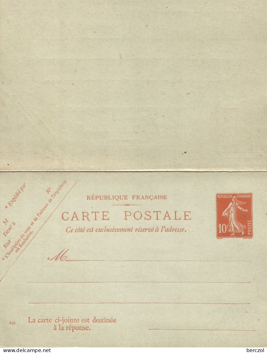 FRANCE ANNEE1907/1939 ENTIER TYPE SEMEUSE CAMEE N° 138 CPRP3 N** MNH TB COTE 32,00 € - Standard Postcards & Stamped On Demand (before 1995)