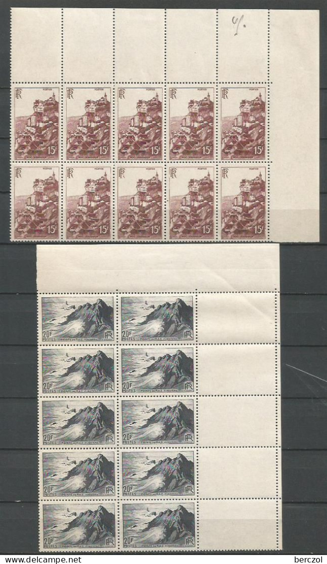 FRANCE ANNEE 1946 N° 763,764 BLOCS DE 10 EX NEUFS** MNH TB COTE 63,00 € - Unused Stamps