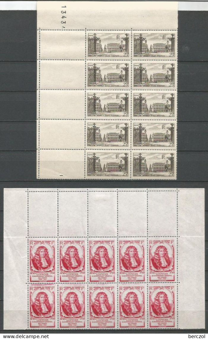 FRANCE ANNEE 1947  LOT DE 3 TP N°777 à 779 EN BLOCS DE 10 EX NEUFS** MNH TB COTE 85,00€  - Unused Stamps