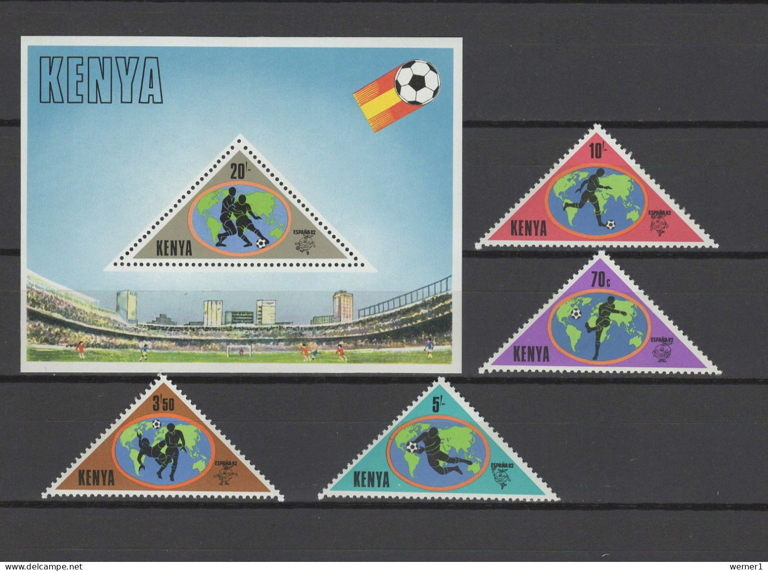 Kenya 1982 Football Soccer World Cup Set Of 4 + S/s MNH - 1982 – Espagne