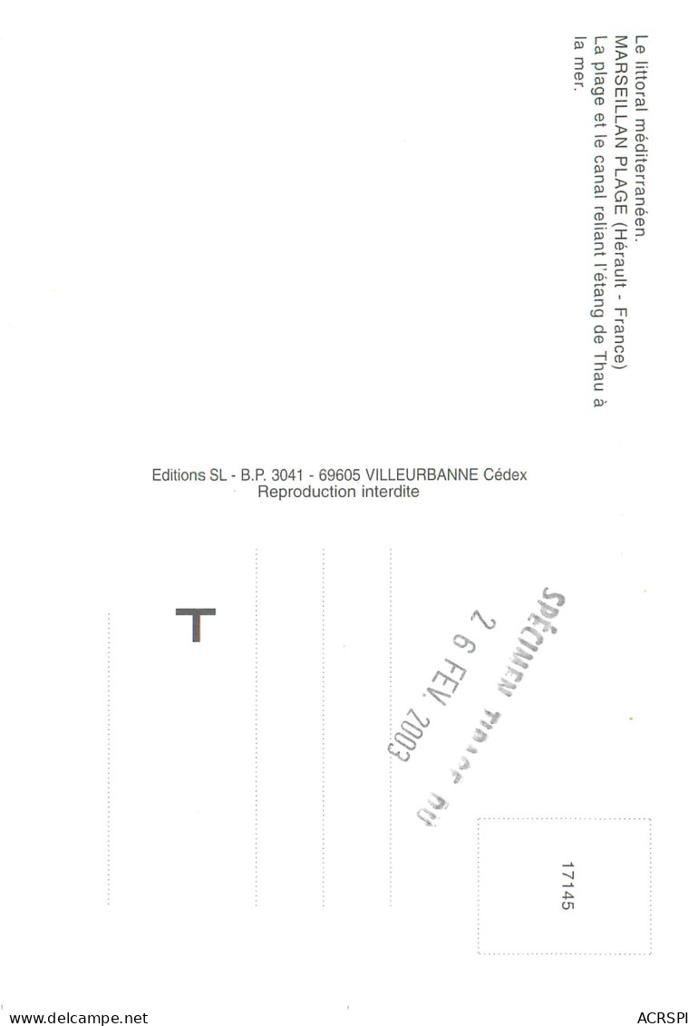 34 Marseillan Plage     Multivue  La Plage Et Le Canal Reliant L'étang De Thau à La Mer    N° 50 \MM5026 - Marseillan